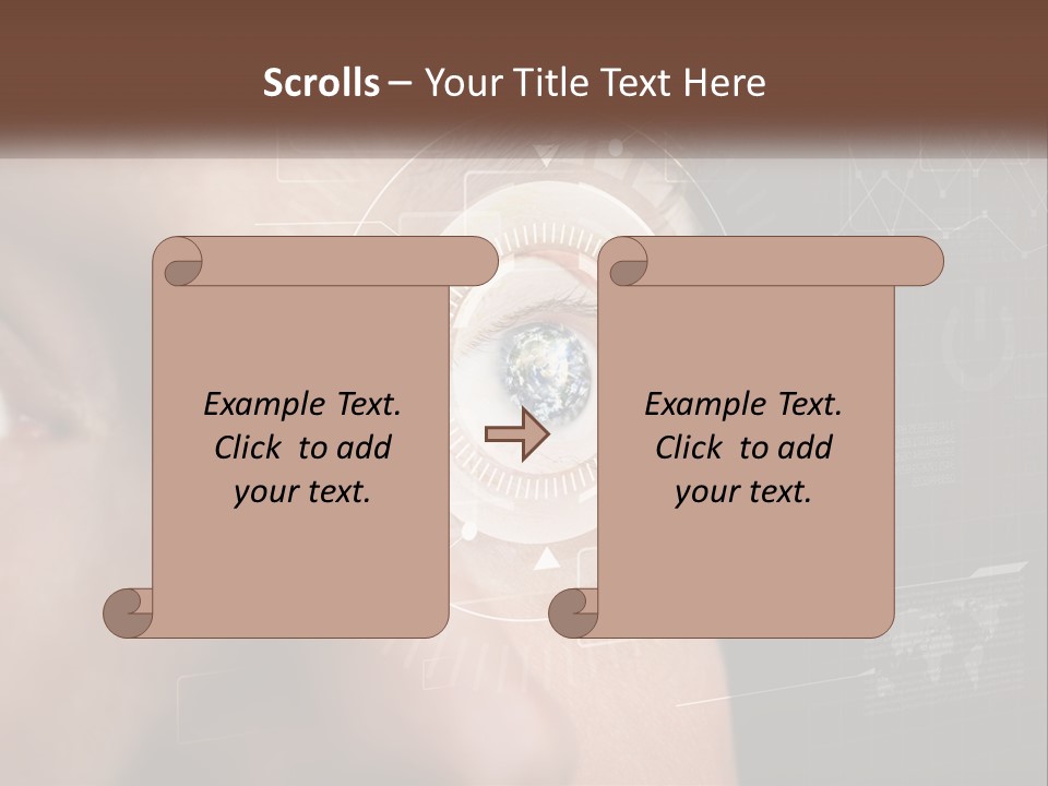 A Man's Eye Is Shown With The Words Name Of Presentation On It PowerPoint Template