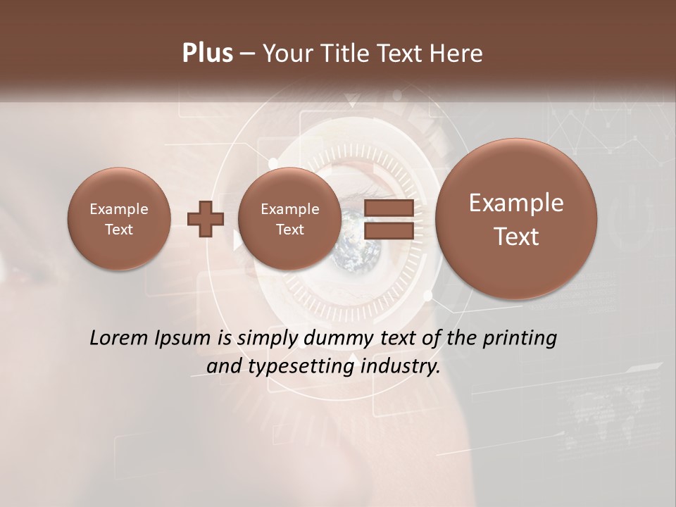 A Man's Eye Is Shown With The Words Name Of Presentation On It PowerPoint Template