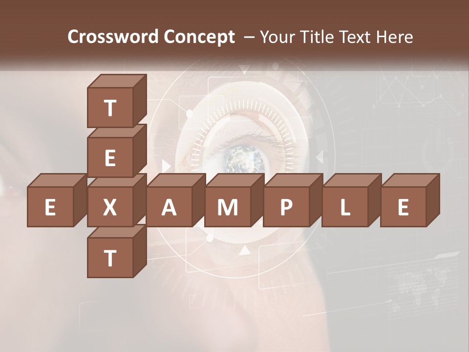 A Man's Eye Is Shown With The Words Name Of Presentation On It PowerPoint Template