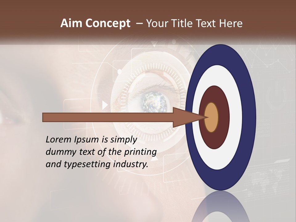 A Man's Eye Is Shown With The Words Name Of Presentation On It PowerPoint Template