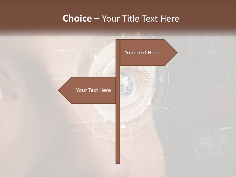 A Man's Eye Is Shown With The Words Name Of Presentation On It PowerPoint Template