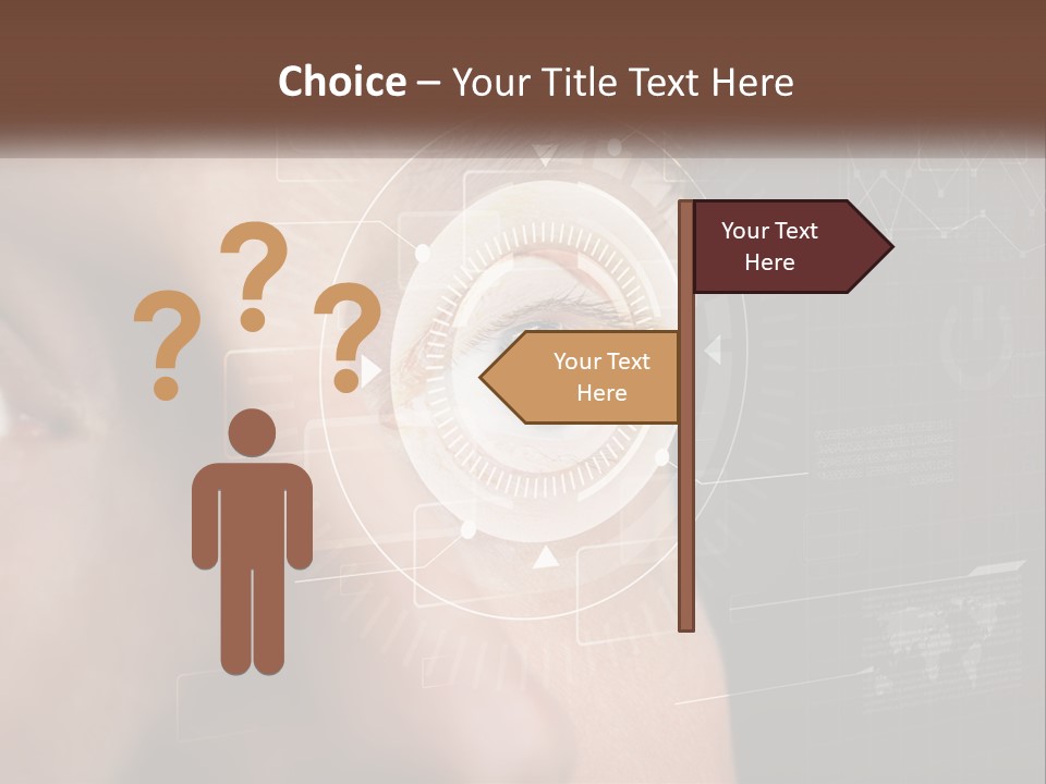 A Man's Eye Is Shown With The Words Name Of Presentation On It PowerPoint Template