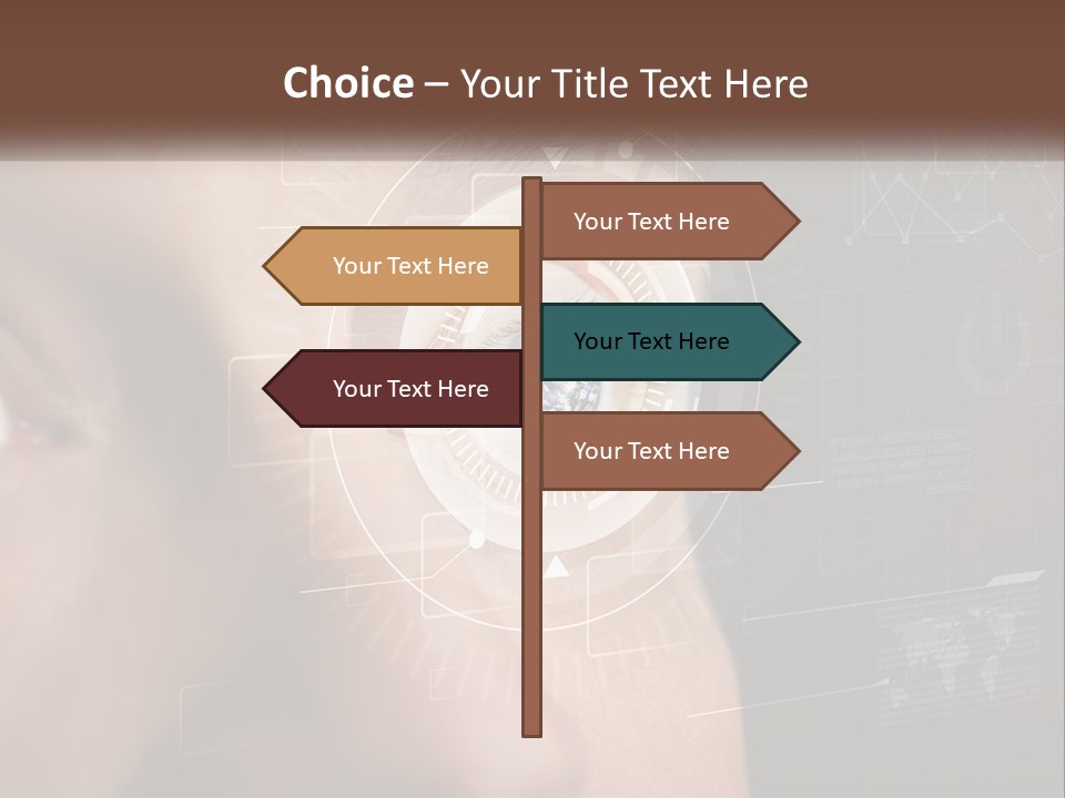 A Man's Eye Is Shown With The Words Name Of Presentation On It PowerPoint Template
