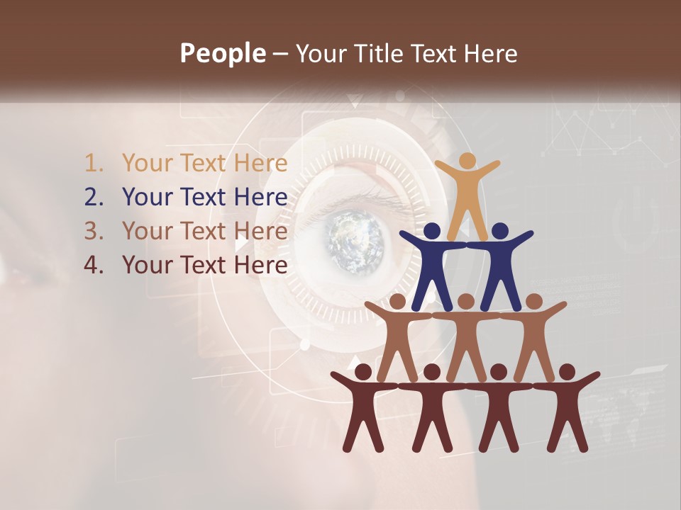 A Man's Eye Is Shown With The Words Name Of Presentation On It PowerPoint Template