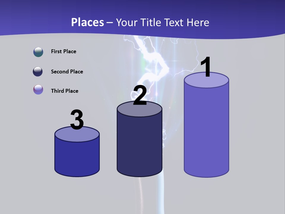 A Blue And Purple Background With A Lightening Effect PowerPoint Template