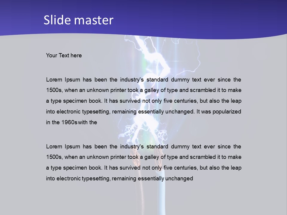 A Blue And Purple Background With A Lightening Effect PowerPoint Template
