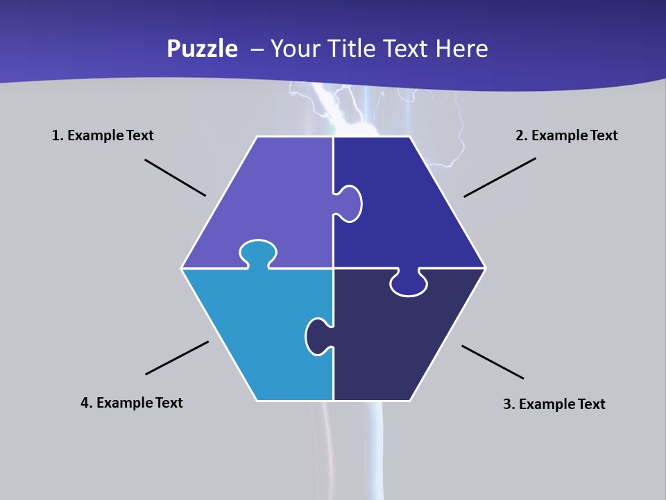 A Blue And Purple Background With A Lightening Effect PowerPoint Template