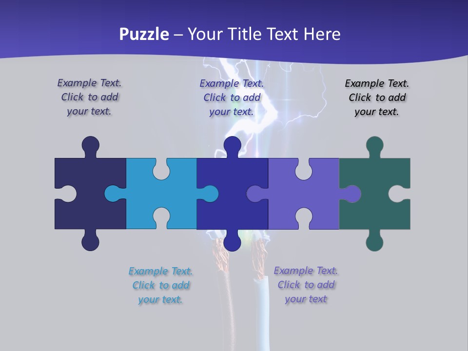 A Blue And Purple Background With A Lightening Effect PowerPoint Template