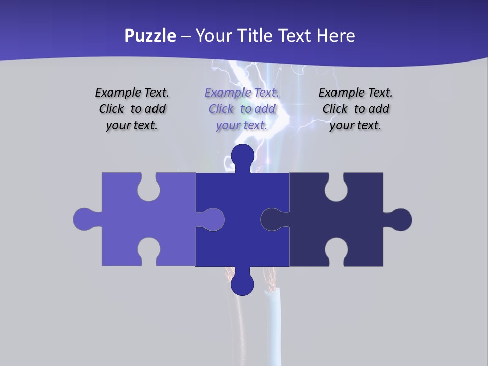 A Blue And Purple Background With A Lightening Effect PowerPoint Template