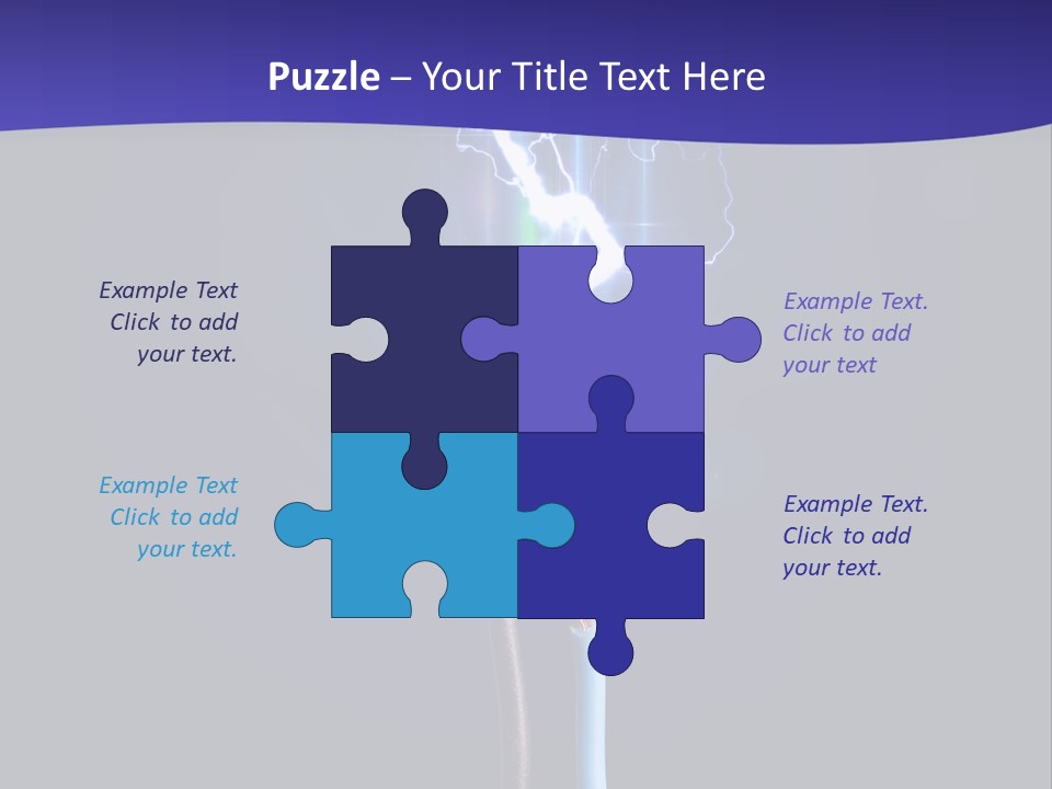A Blue And Purple Background With A Lightening Effect PowerPoint Template