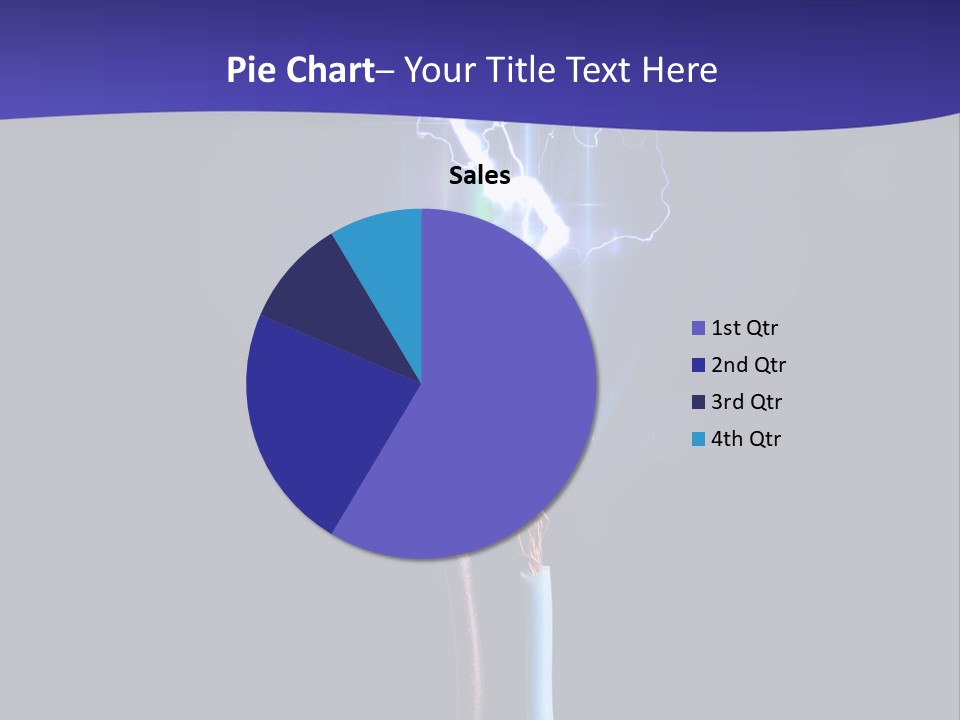 A Blue And Purple Background With A Lightening Effect PowerPoint Template