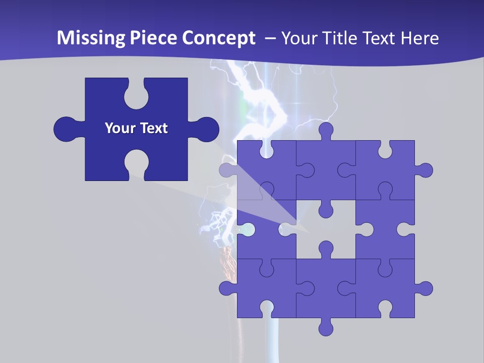 A Blue And Purple Background With A Lightening Effect PowerPoint Template