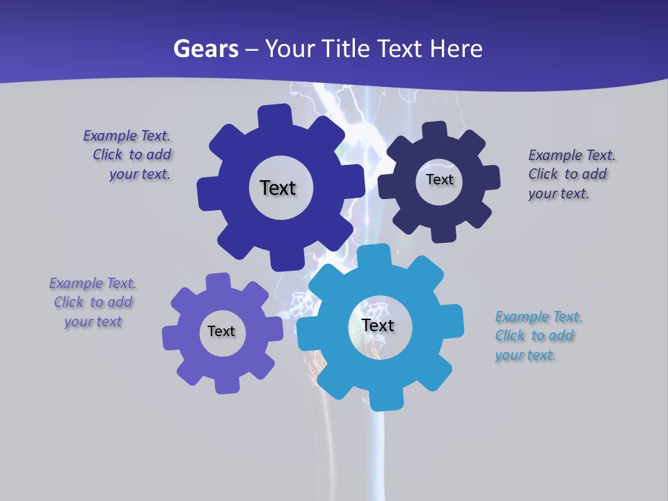 A Blue And Purple Background With A Lightening Effect PowerPoint Template