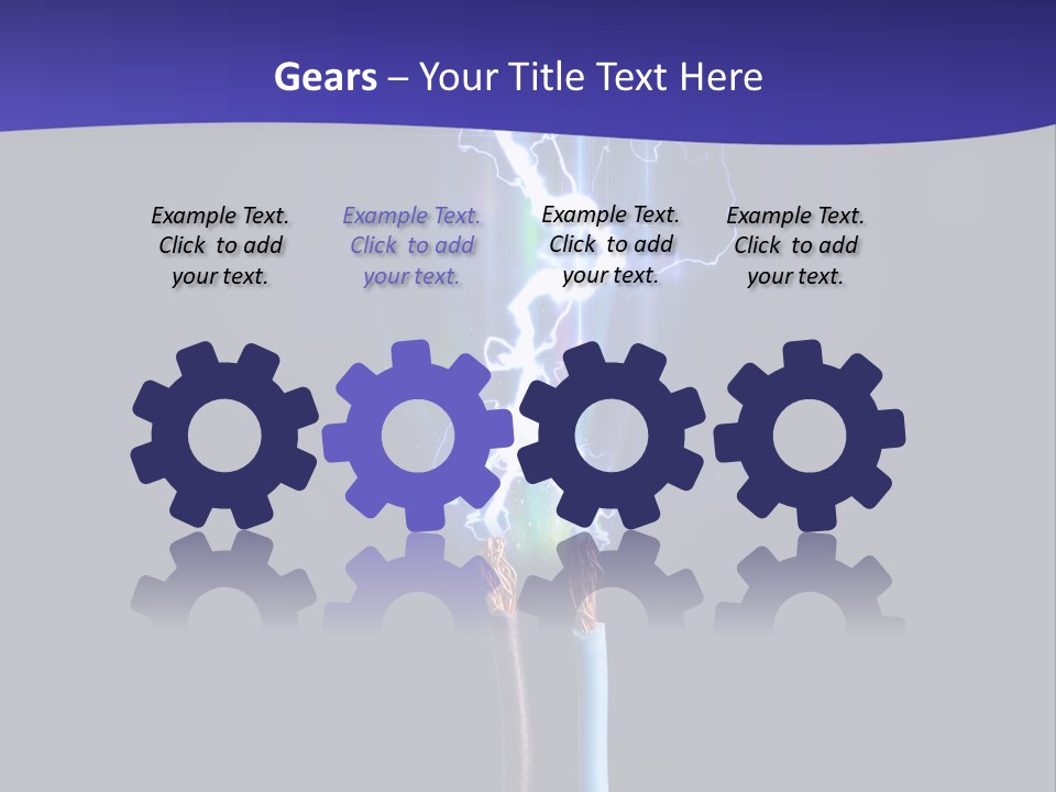 A Blue And Purple Background With A Lightening Effect PowerPoint Template