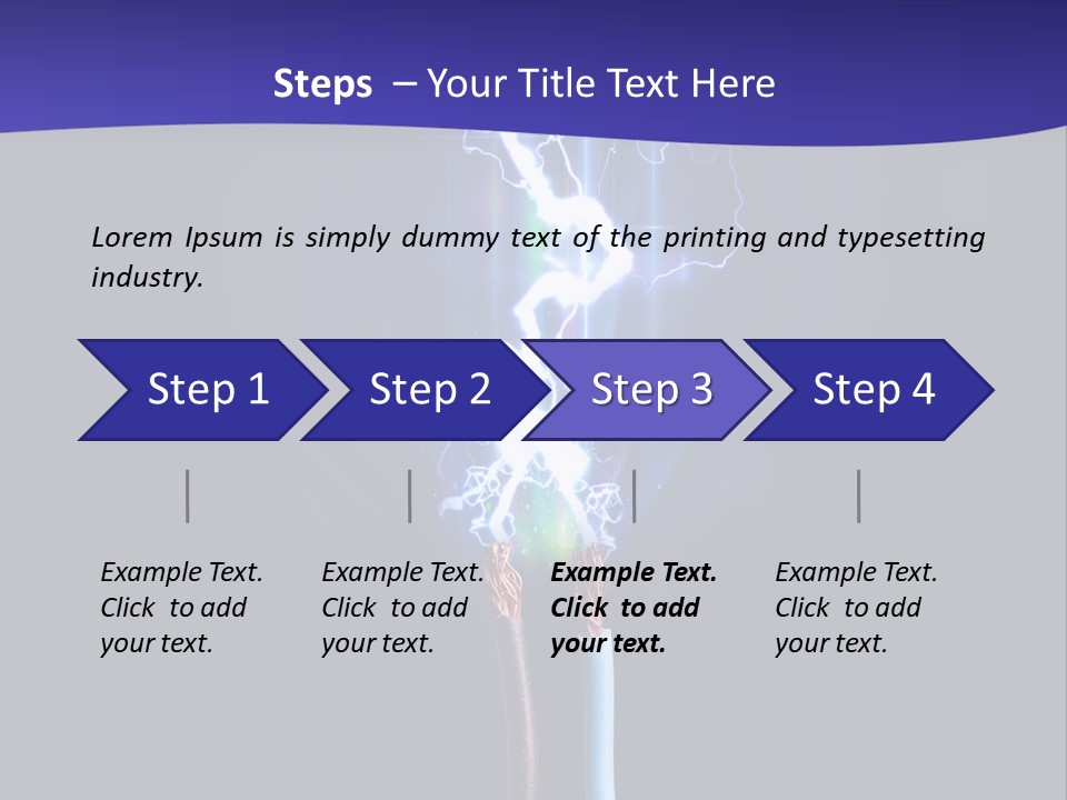 A Blue And Purple Background With A Lightening Effect PowerPoint Template