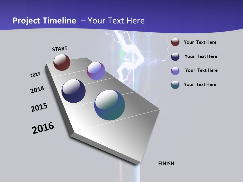 A Blue And Purple Background With A Lightening Effect PowerPoint Template
