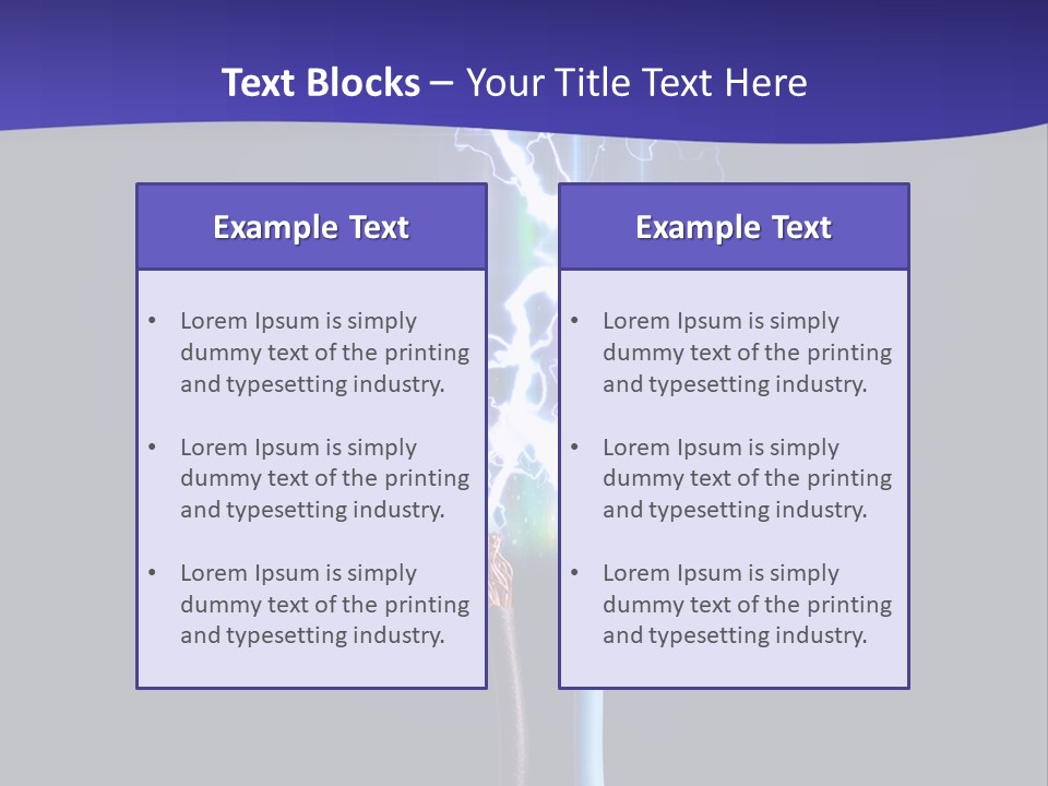A Blue And Purple Background With A Lightening Effect PowerPoint Template