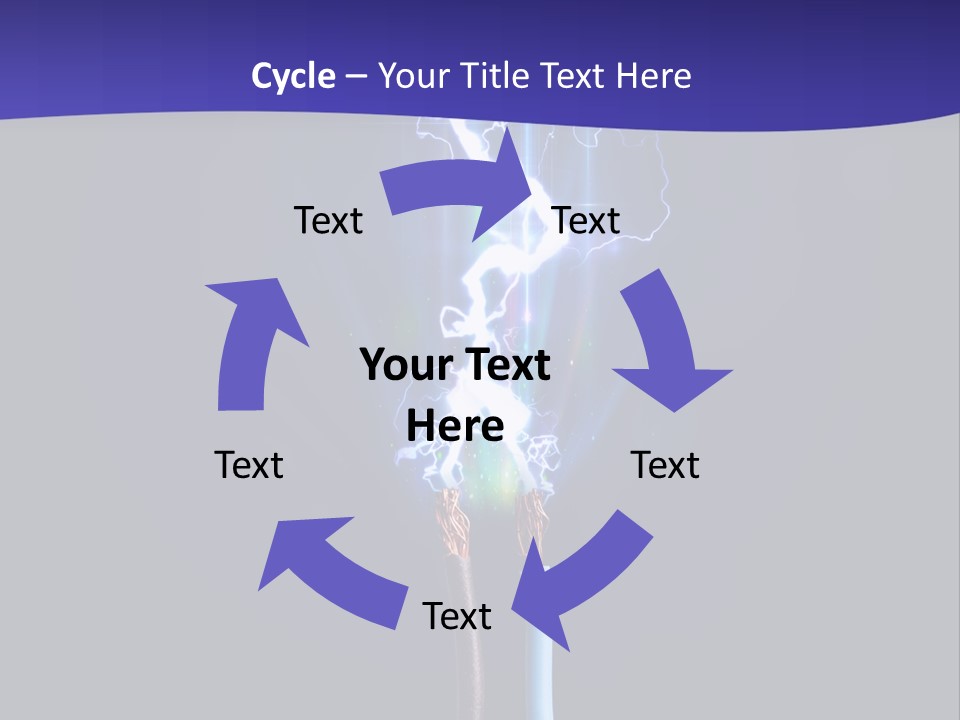 A Blue And Purple Background With A Lightening Effect PowerPoint Template