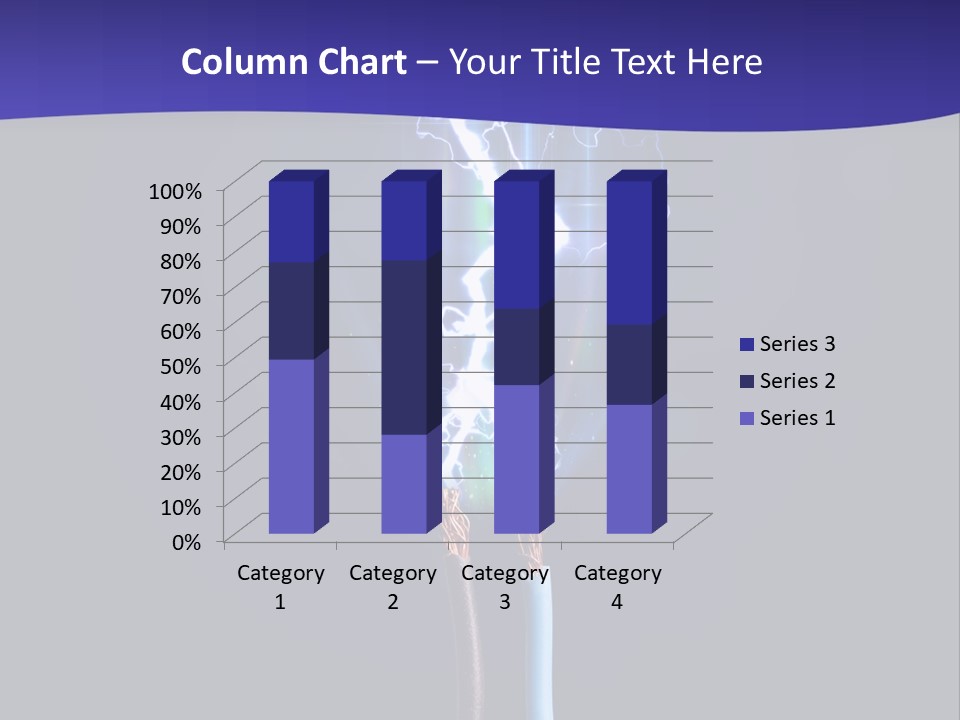 A Blue And Purple Background With A Lightening Effect PowerPoint Template