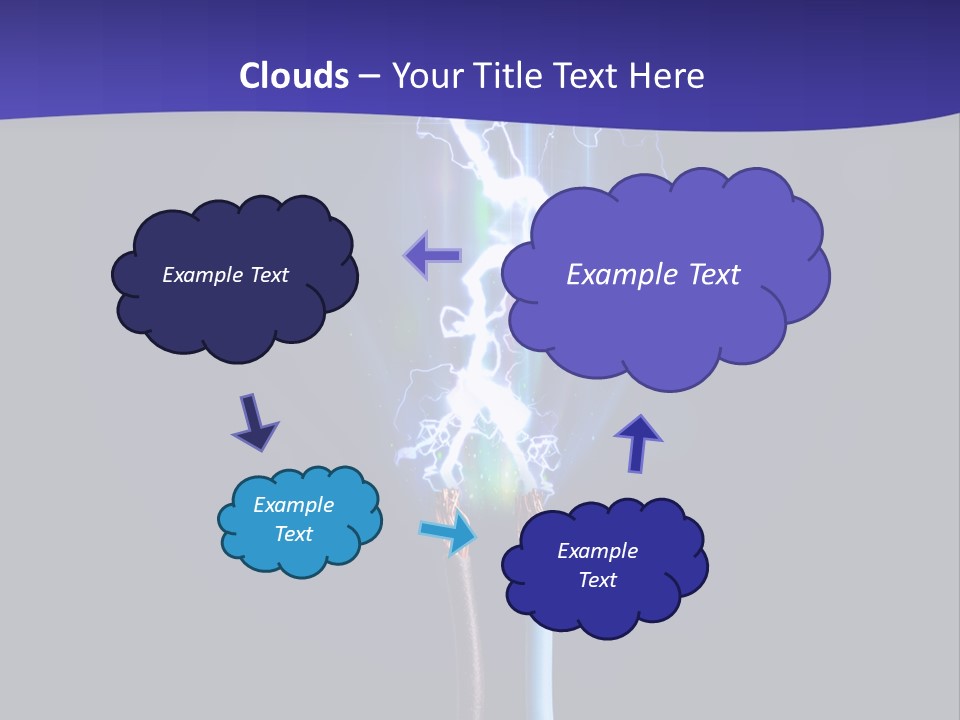 A Blue And Purple Background With A Lightening Effect PowerPoint Template