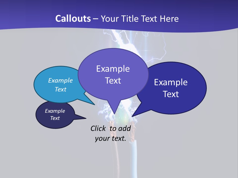 A Blue And Purple Background With A Lightening Effect PowerPoint Template