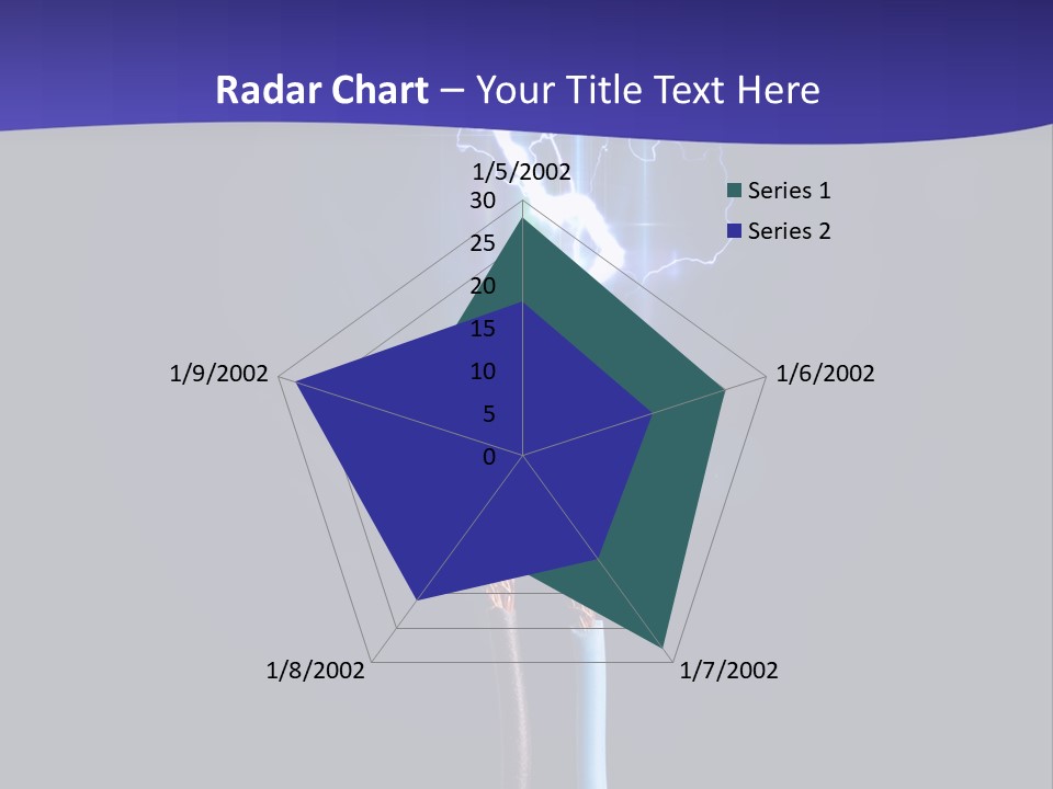 A Blue And Purple Background With A Lightening Effect PowerPoint Template