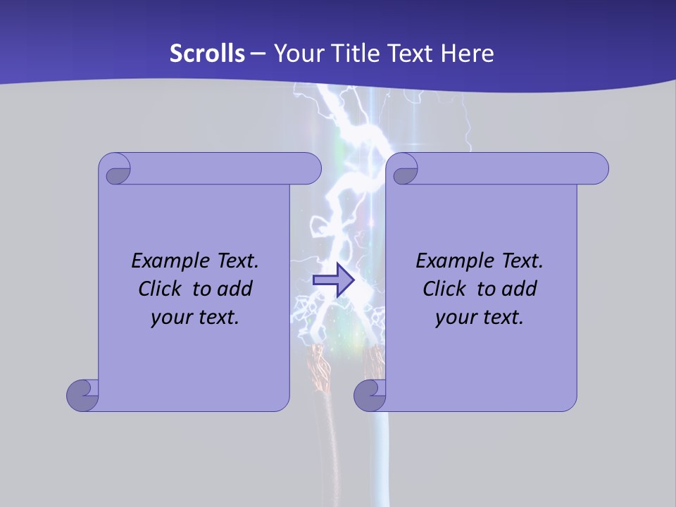 A Blue And Purple Background With A Lightening Effect PowerPoint Template