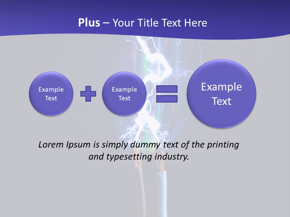 A Blue And Purple Background With A Lightening Effect PowerPoint Template