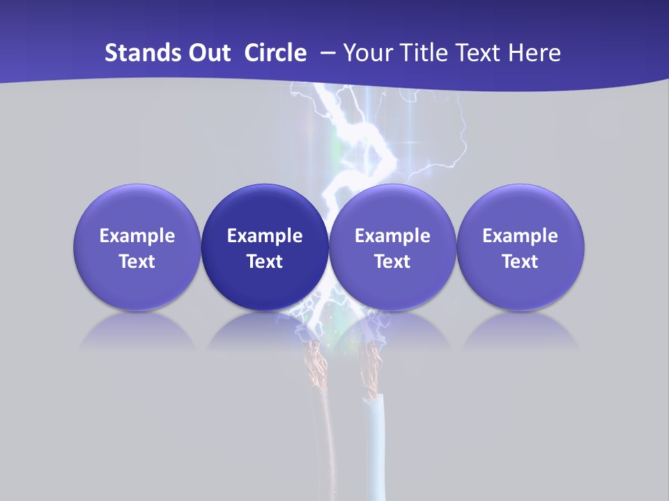 A Blue And Purple Background With A Lightening Effect PowerPoint Template
