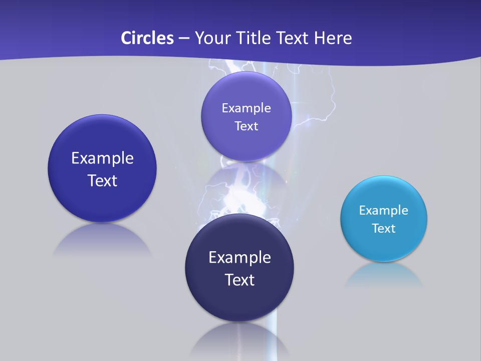 A Blue And Purple Background With A Lightening Effect PowerPoint Template