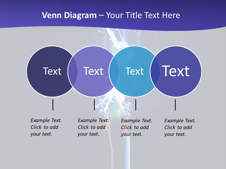 A Blue And Purple Background With A Lightening Effect PowerPoint Template