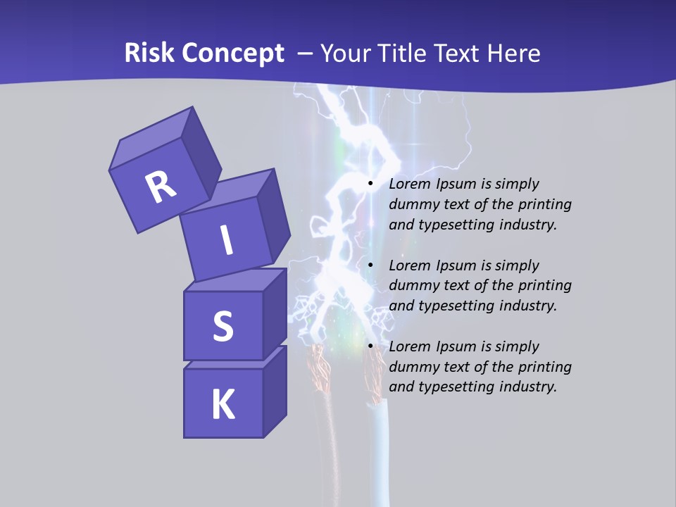 A Blue And Purple Background With A Lightening Effect PowerPoint Template