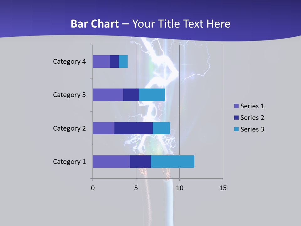 A Blue And Purple Background With A Lightening Effect PowerPoint Template