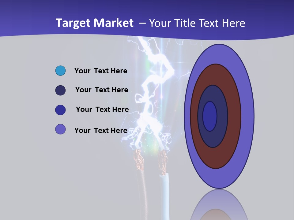 A Blue And Purple Background With A Lightening Effect PowerPoint Template