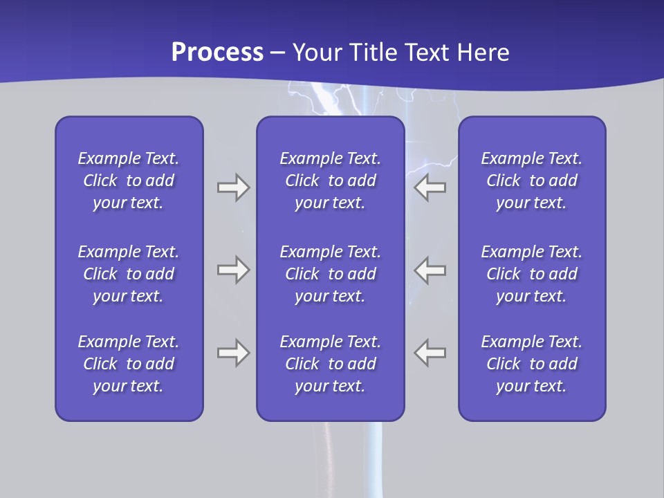A Blue And Purple Background With A Lightening Effect PowerPoint Template