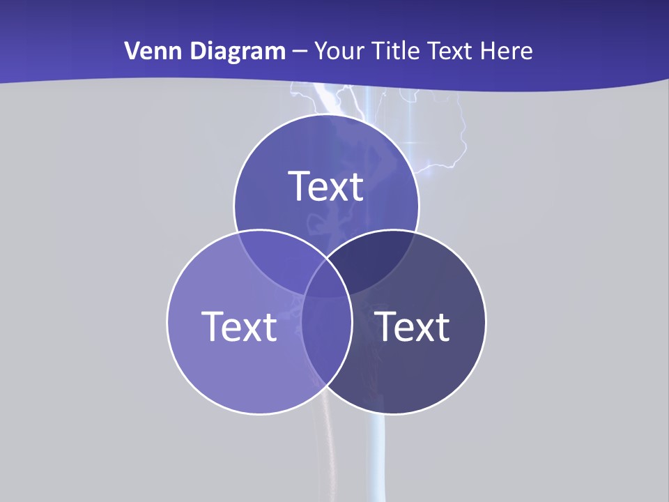 A Blue And Purple Background With A Lightening Effect PowerPoint Template