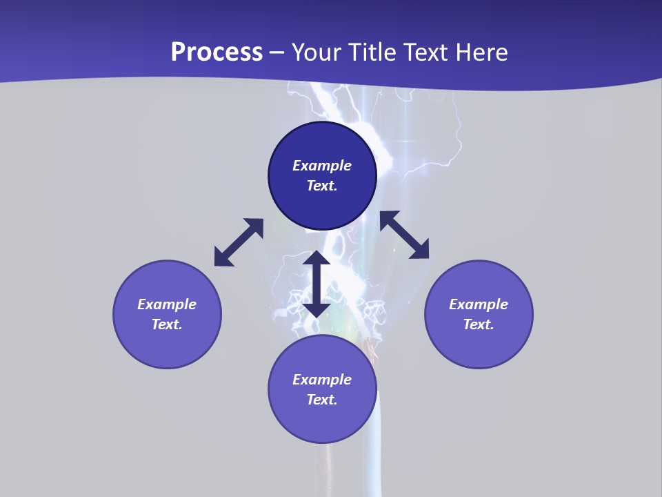 A Blue And Purple Background With A Lightening Effect PowerPoint Template