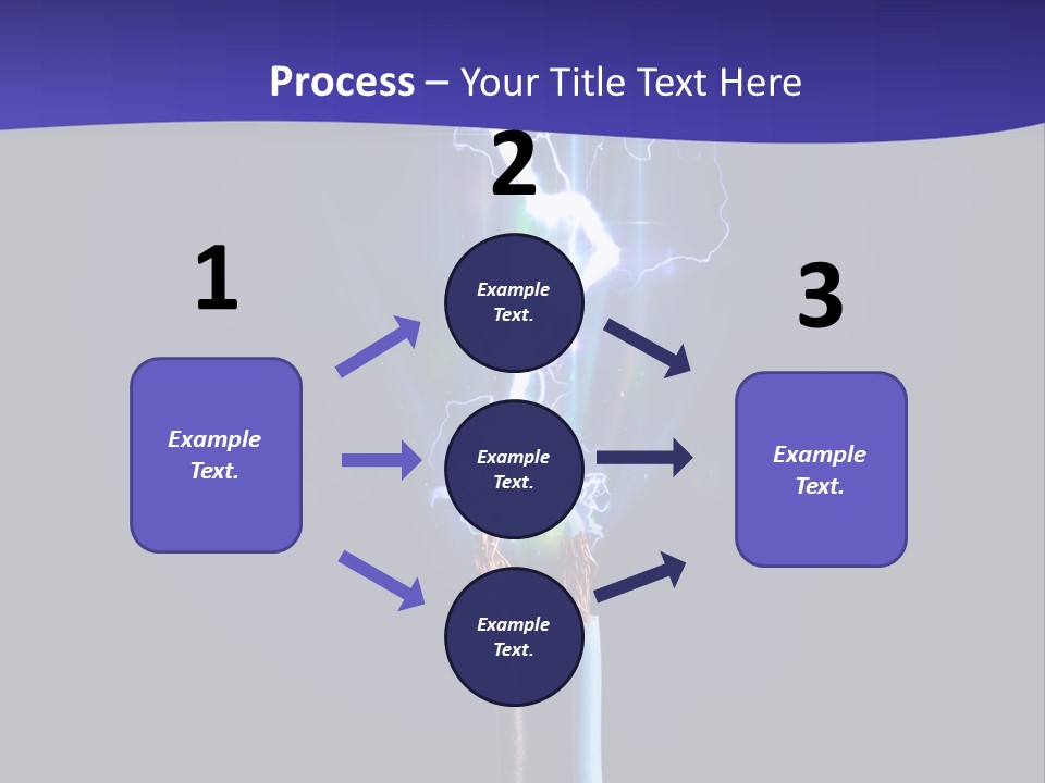 A Blue And Purple Background With A Lightening Effect PowerPoint Template
