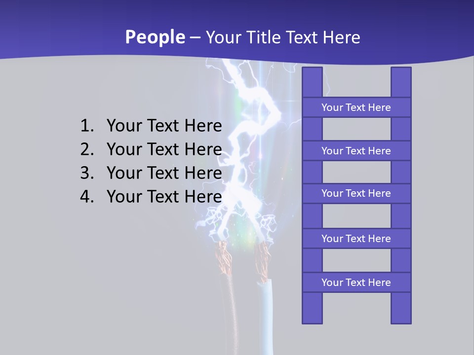 A Blue And Purple Background With A Lightening Effect PowerPoint Template
