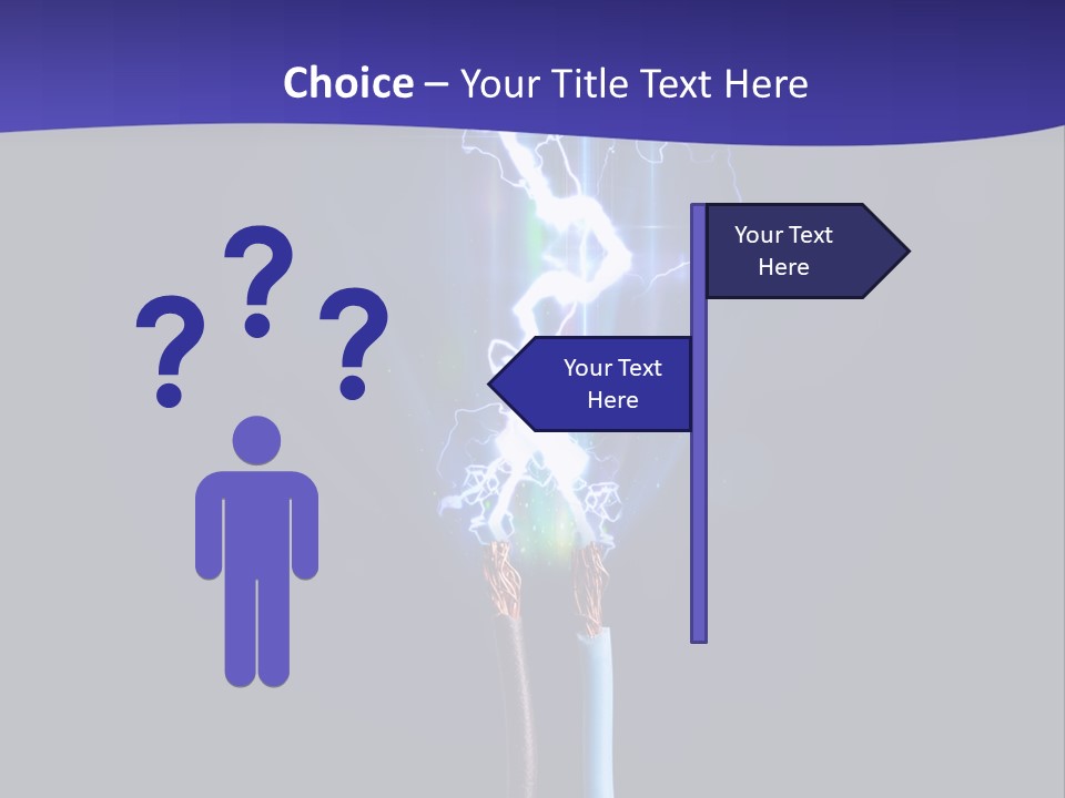 A Blue And Purple Background With A Lightening Effect PowerPoint Template
