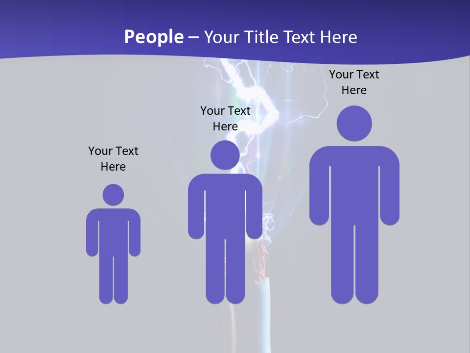 A Blue And Purple Background With A Lightening Effect PowerPoint Template