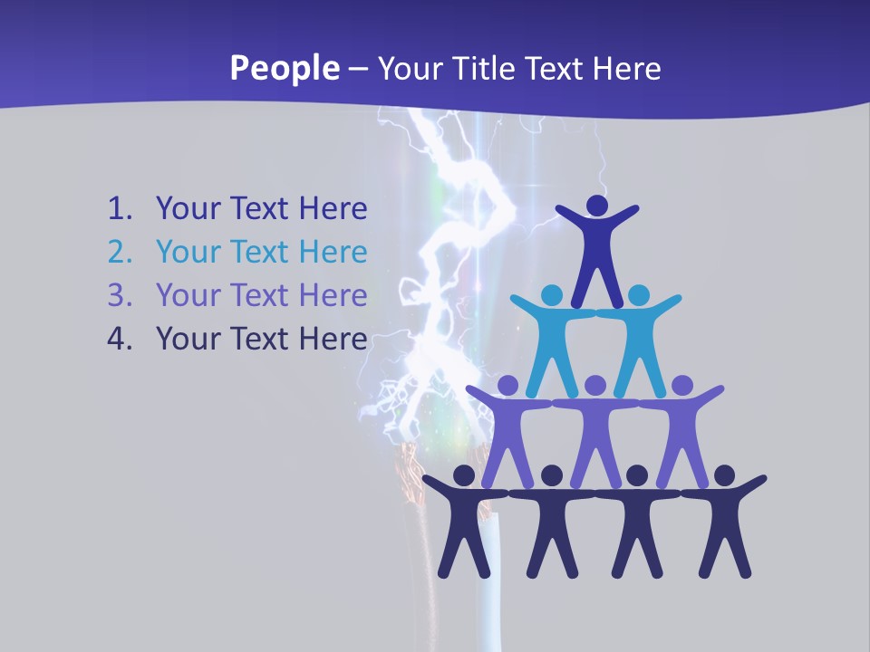 A Blue And Purple Background With A Lightening Effect PowerPoint Template