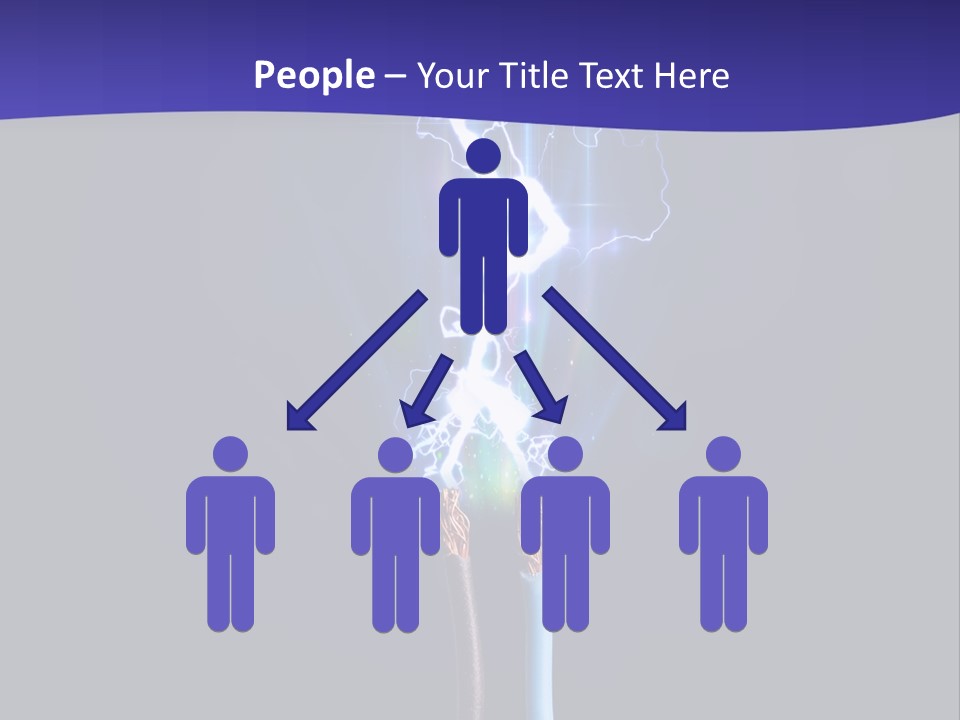 A Blue And Purple Background With A Lightening Effect PowerPoint Template