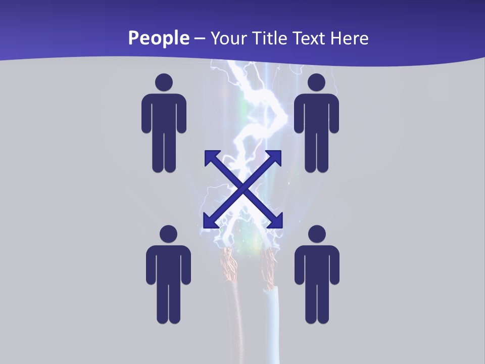 A Blue And Purple Background With A Lightening Effect PowerPoint Template