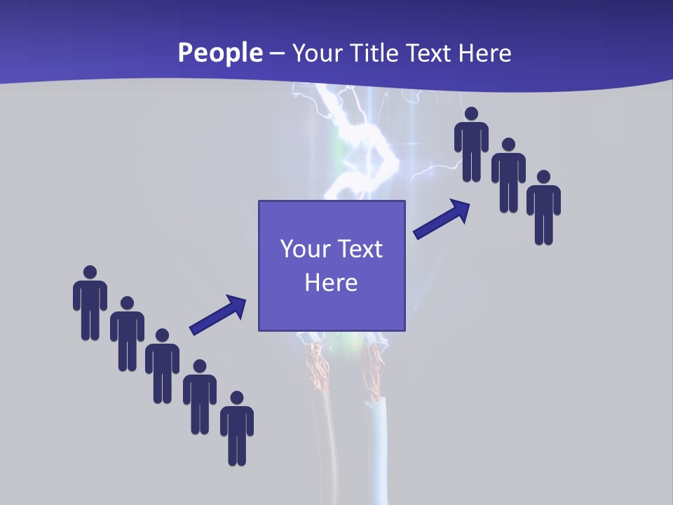 A Blue And Purple Background With A Lightening Effect PowerPoint Template