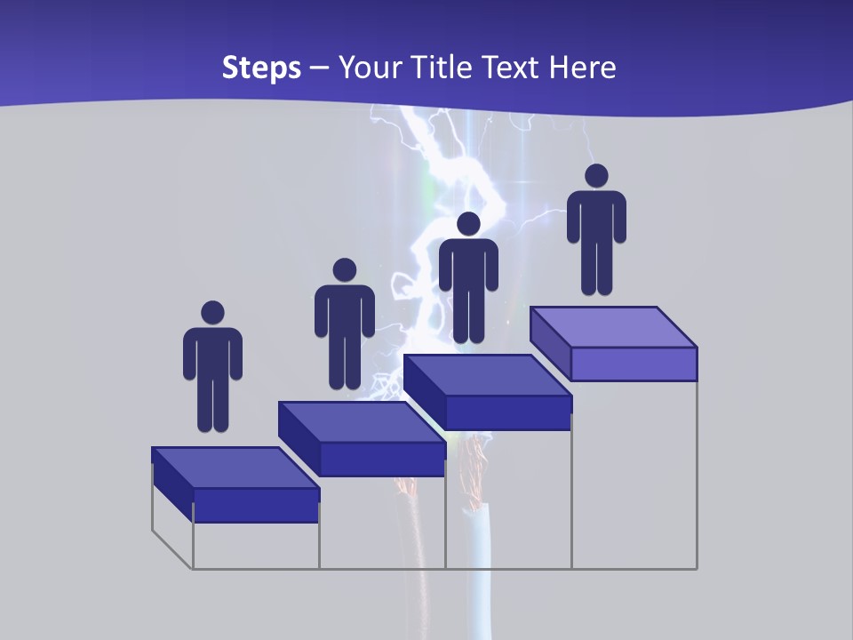 A Blue And Purple Background With A Lightening Effect PowerPoint Template