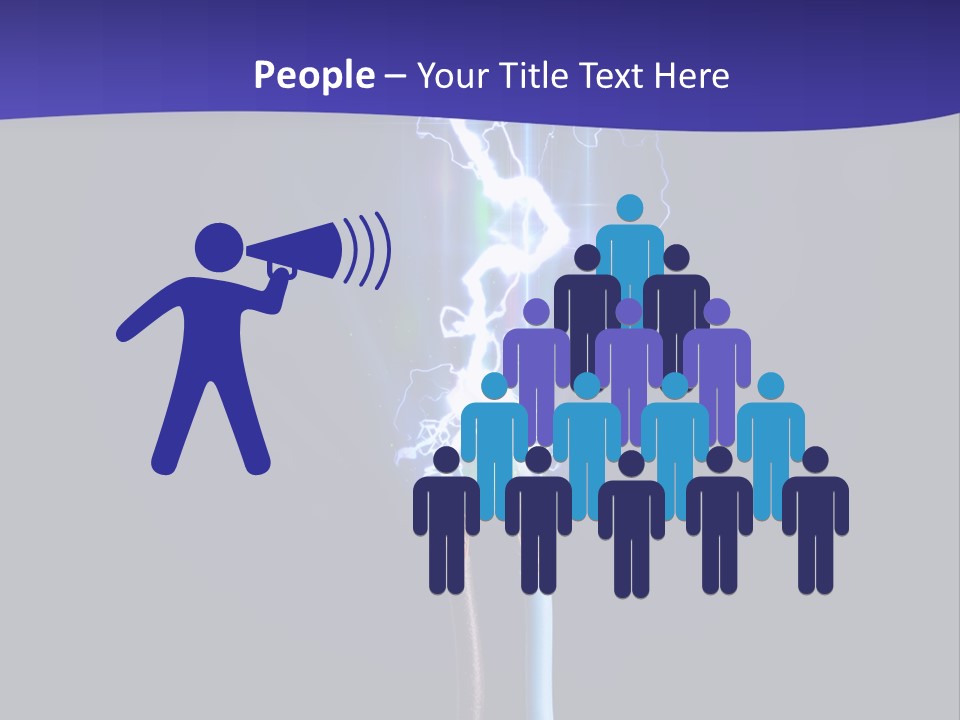 A Blue And Purple Background With A Lightening Effect PowerPoint Template