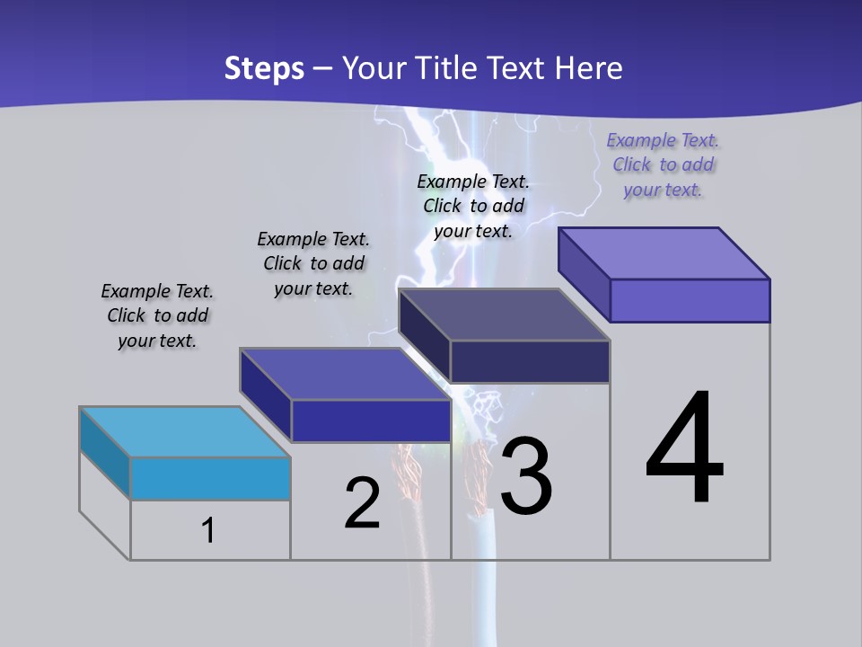 A Blue And Purple Background With A Lightening Effect PowerPoint Template