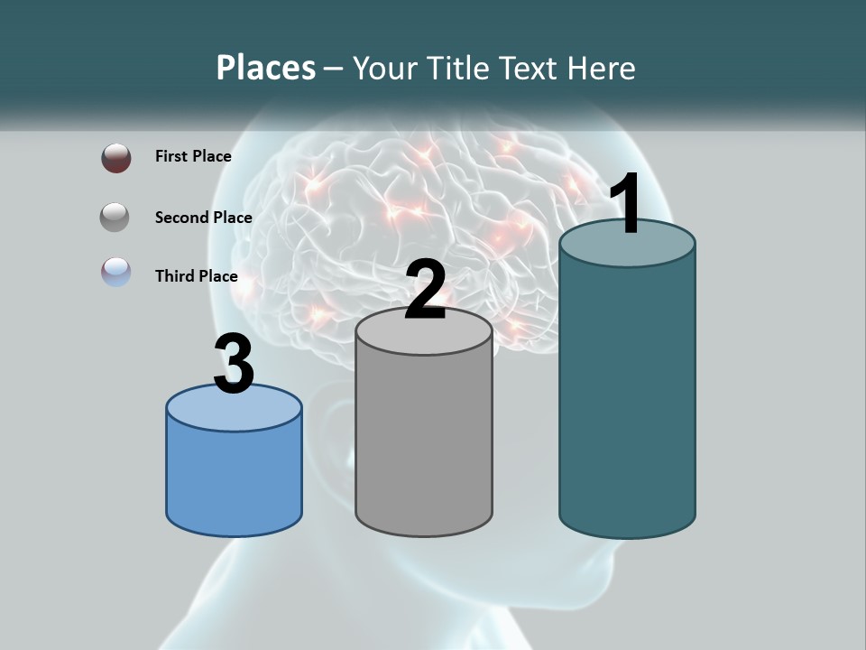 A Man's Head With The Brain Highlighted In Red PowerPoint Template