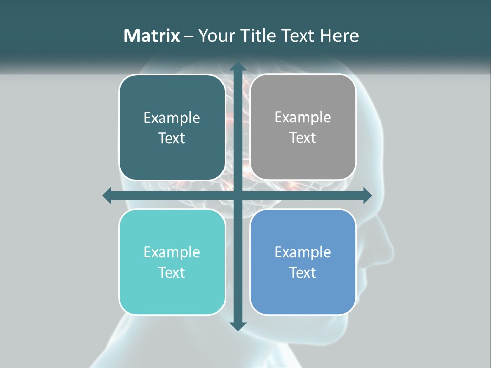 A Man's Head With The Brain Highlighted In Red PowerPoint Template